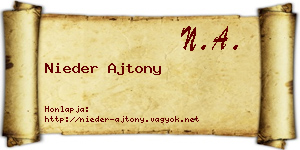 Nieder Ajtony névjegykártya